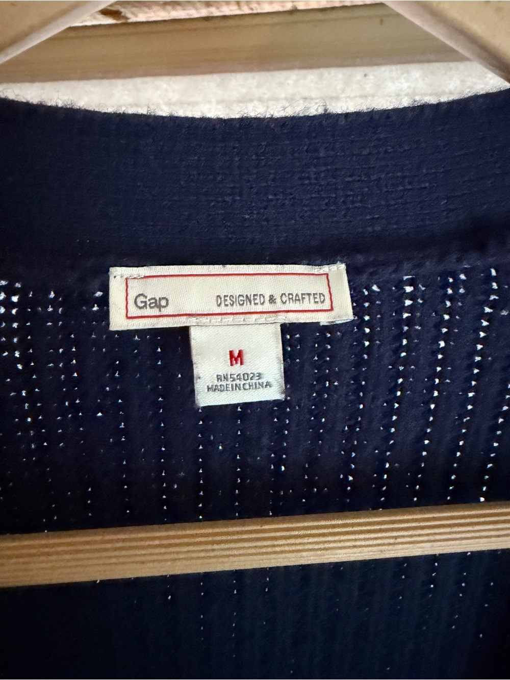 GAP Navy Ribbed Button-Front Cardigan M 0148 - Picture 2 of 4